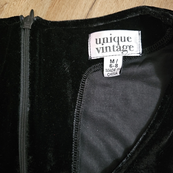 NWT Unique Vintage Black Velvet Jumpsuit - Picture 6 of 12